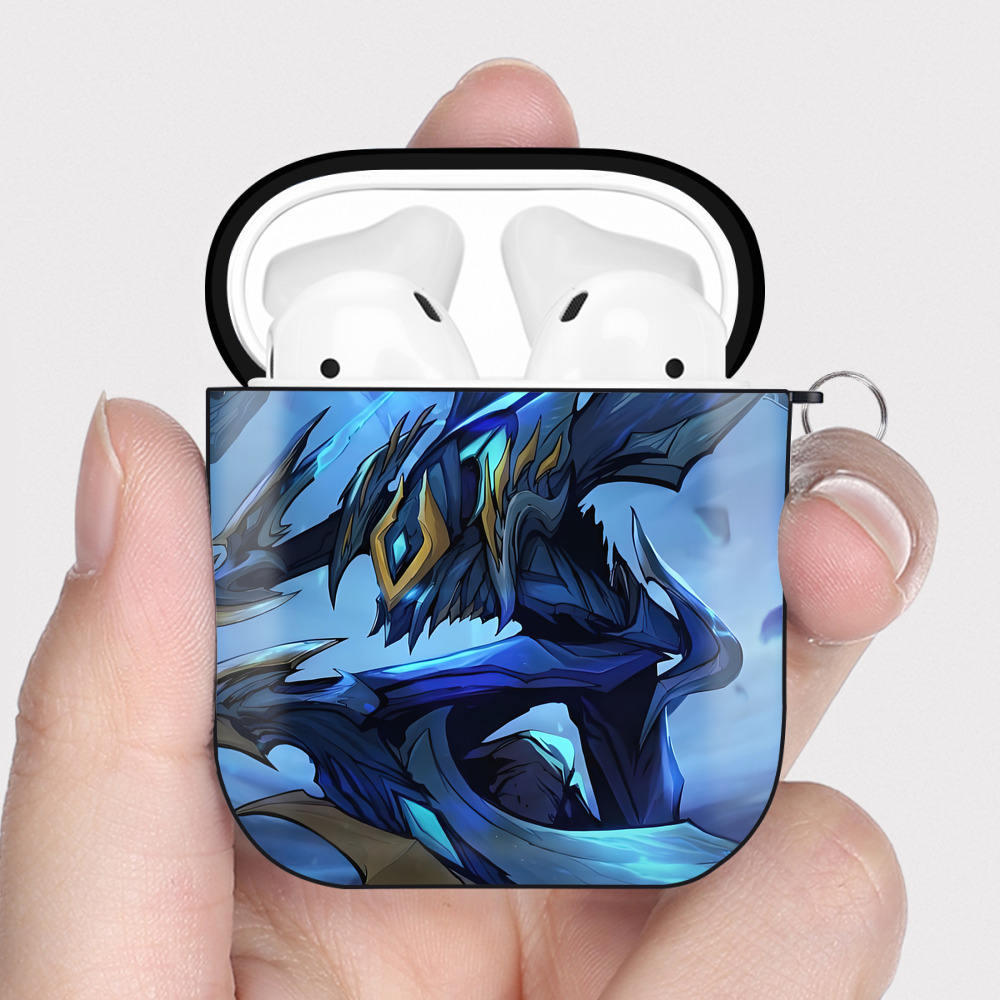 リーグ・オブ・レジェンド League of Legends LOL AirPods 第2世代保護ケース ハードシェル ブラック 耐衝撃・防指紋・カラビナ付き