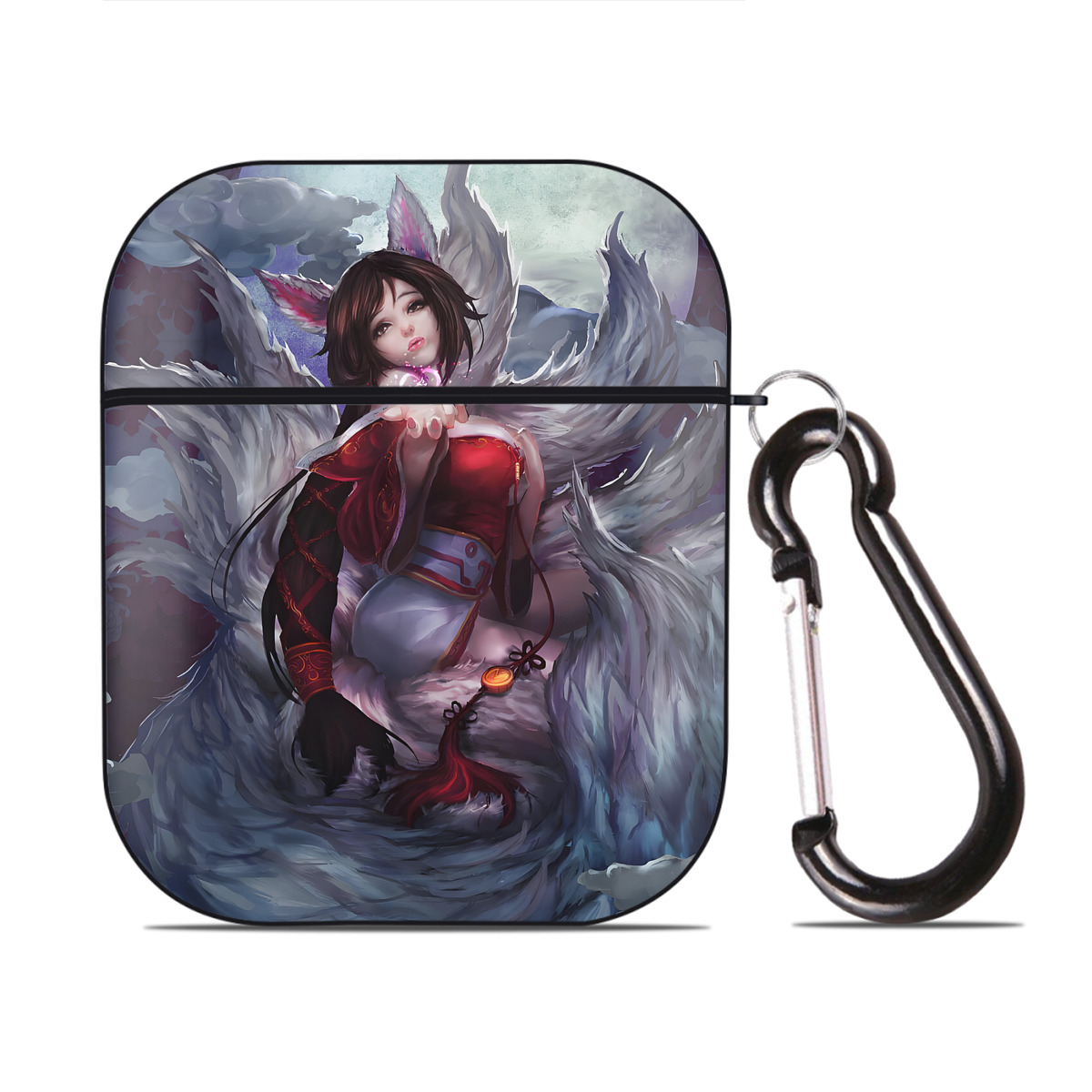 （画像用） リーグ・オブ・レジェンド League of Legends LOL AirPods 第2世代保護ケース ハードシェル ブラック 耐衝撃・防指紋・カラビナ付き