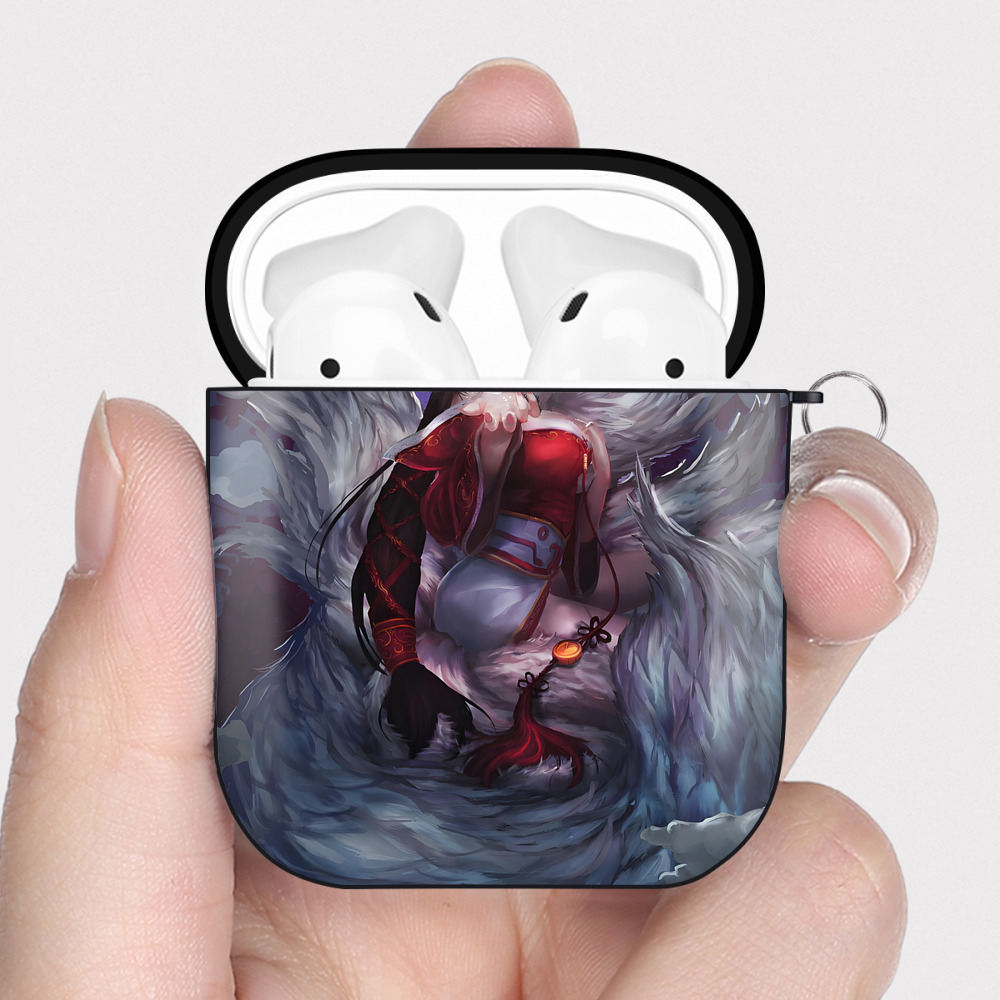 （画像用） リーグ・オブ・レジェンド League of Legends LOL AirPods 第2世代保護ケース ハードシェル ブラック 耐衝撃・防指紋・カラビナ付き