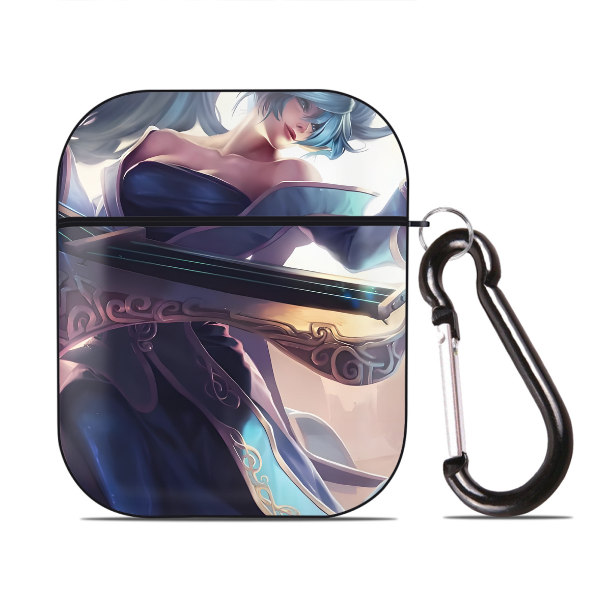 （画像用） リーグ・オブ・レジェンド League of Legends LOL AirPods 第2世代保護ケース ハードシェル ブラック 耐衝撃・防指紋・カラビナ付き
