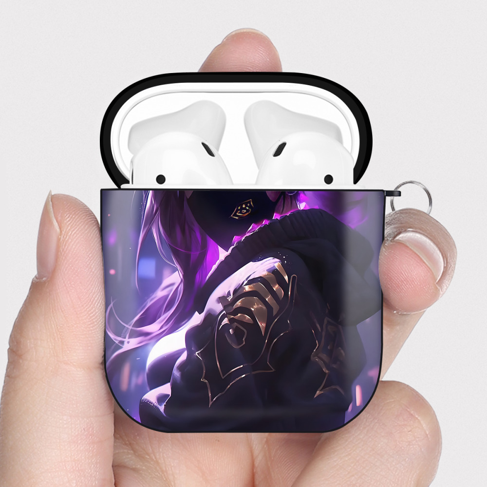 （画像用） リーグ・オブ・レジェンド League of Legends LOL AirPods 第2世代保護ケース ハードシェル ブラック 耐衝撃・防指紋・カラビナ付き