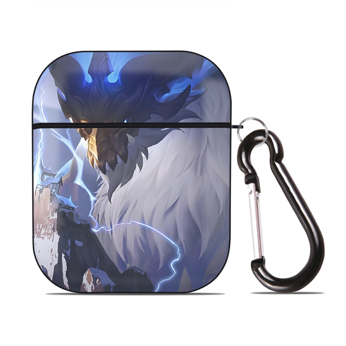 （画像用） リーグ・オブ・レジェンド League of Legends LOL AirPods 第2世代保護ケース ハードシェル ブラック 耐衝撃・防指紋・カラビナ付き