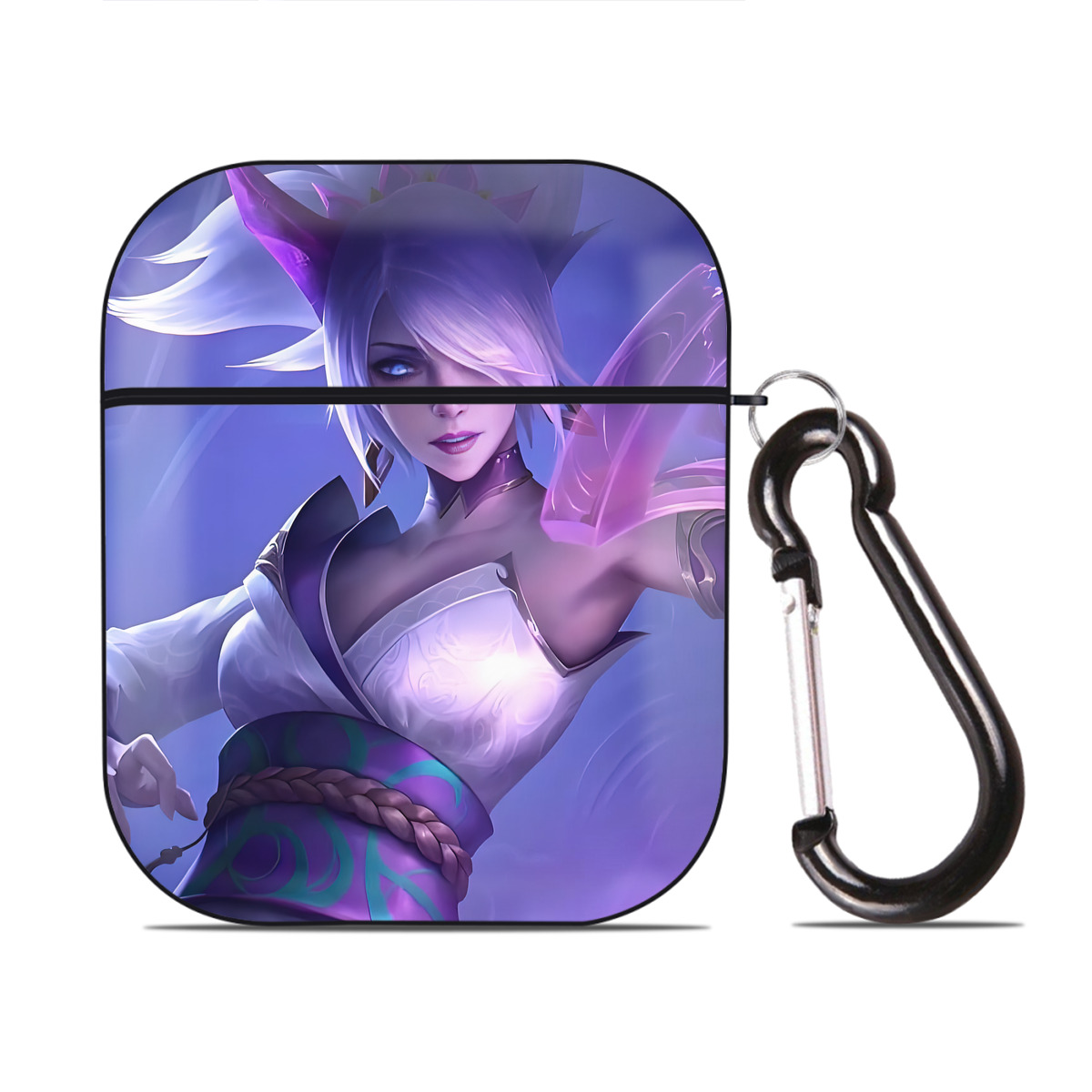（画像用） リーグ・オブ・レジェンド League of Legends LOL AirPods 第2世代保護ケース ハードシェル ブラック 耐衝撃・防指紋・カラビナ付き