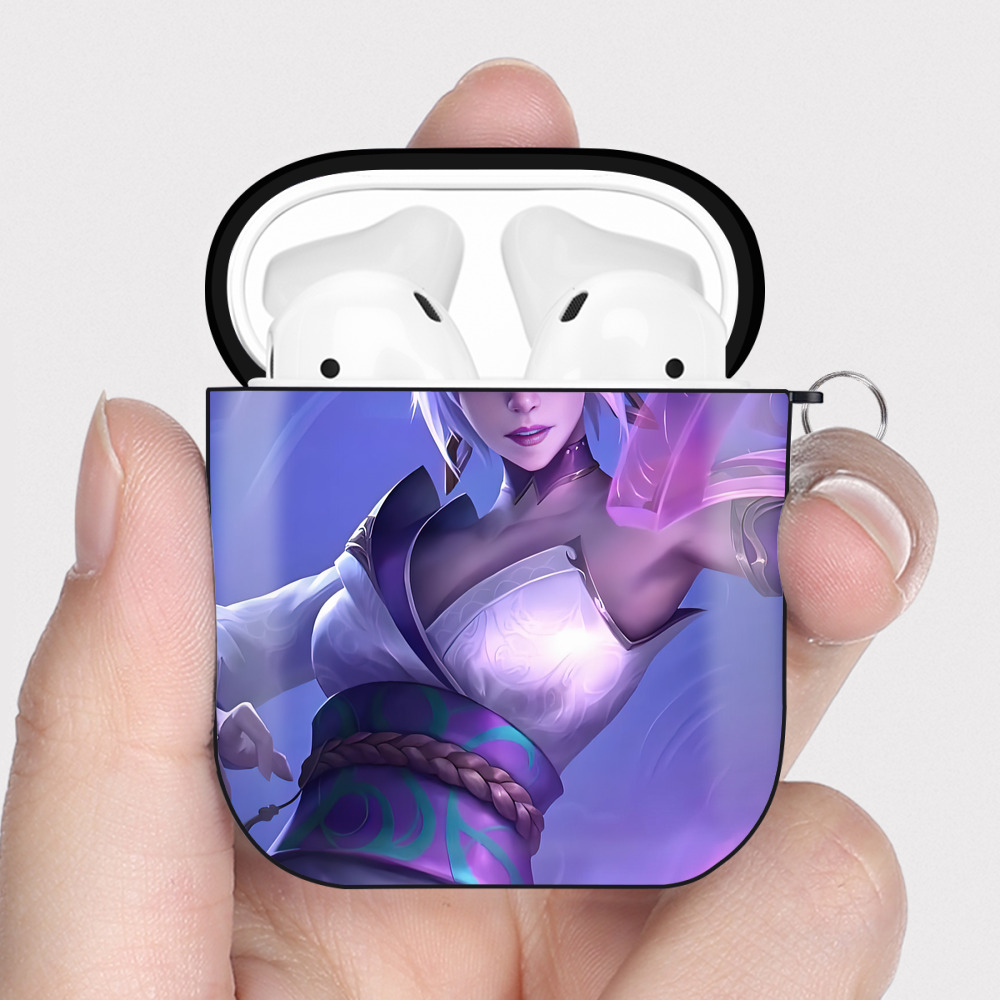 リーグ・オブ・レジェンド League of Legends LOL AirPods 第2世代保護ケース ハードシェル ブラック 耐衝撃・防指紋・カラビナ付き