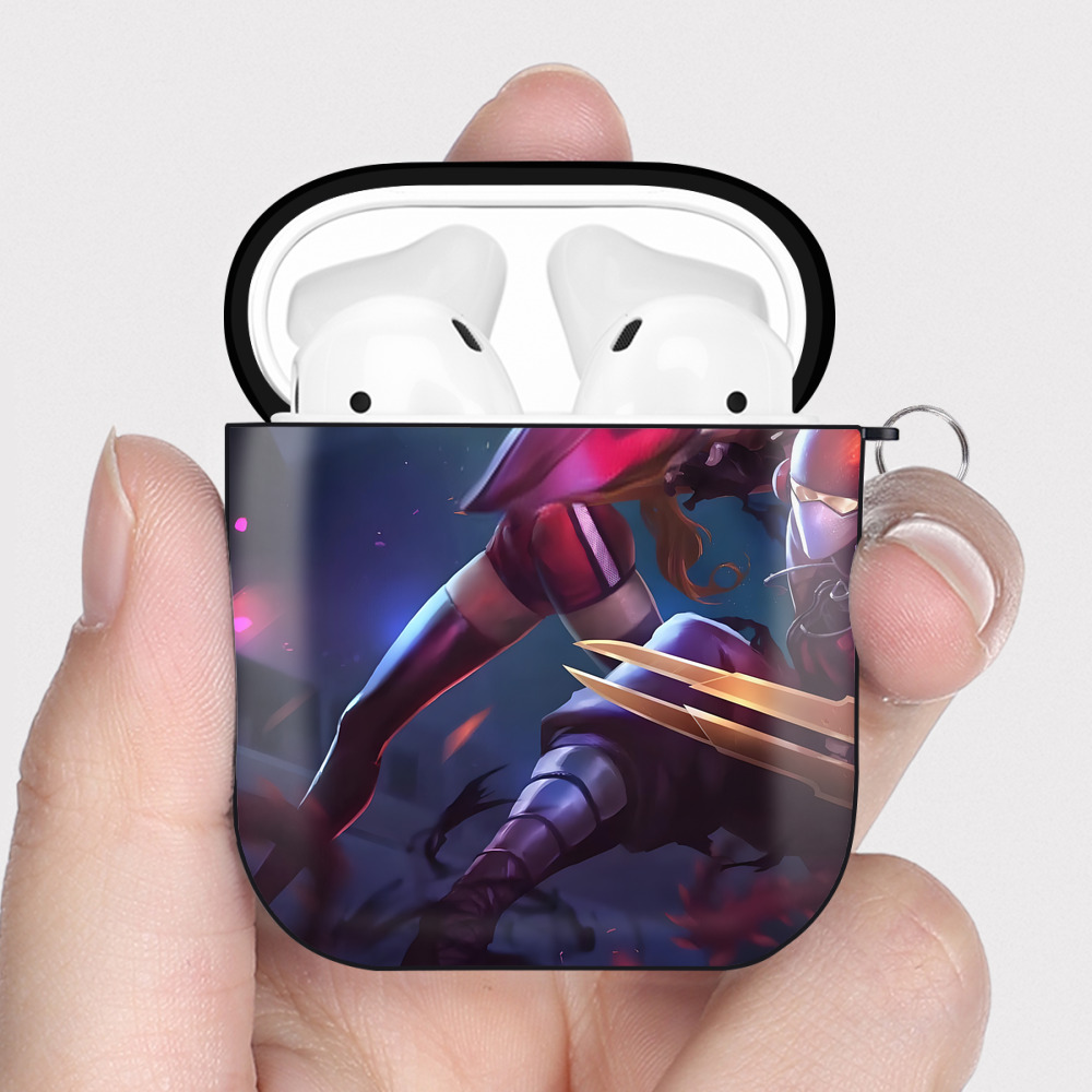 （画像用） リーグ・オブ・レジェンド League of Legends LOL AirPods 第2世代保護ケース ハードシェル ブラック 耐衝撃・防指紋・カラビナ付き