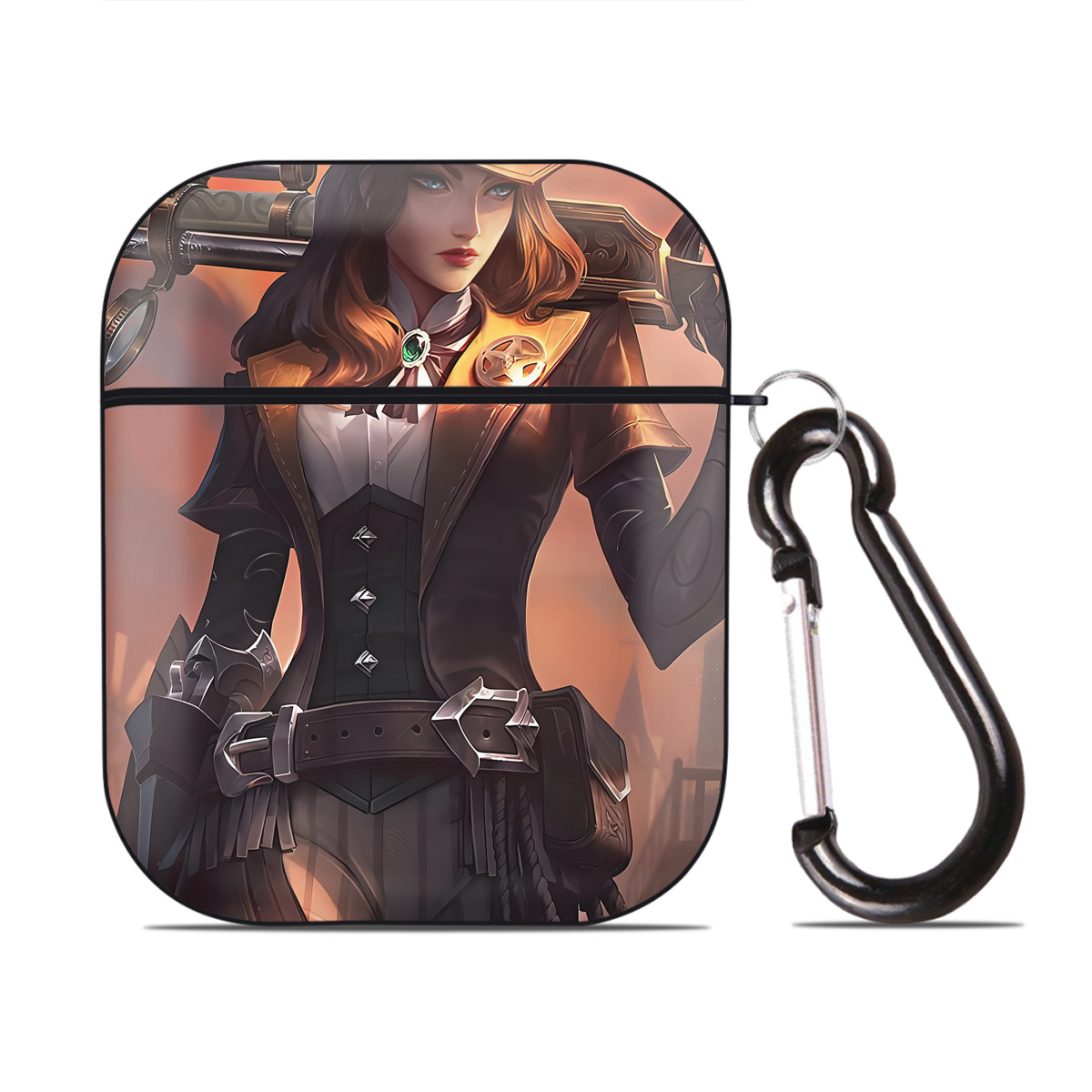（画像用） リーグ・オブ・レジェンド League of Legends LOL AirPods 第2世代保護ケース ハードシェル ブラック 耐衝撃・防指紋・カラビナ付き