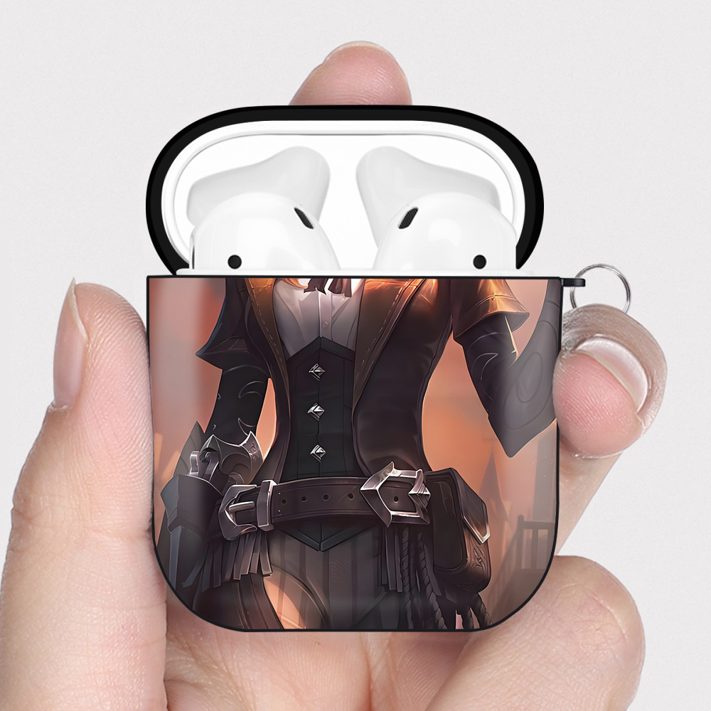 （画像用） リーグ・オブ・レジェンド League of Legends LOL AirPods 第2世代保護ケース ハードシェル ブラック 耐衝撃・防指紋・カラビナ付き