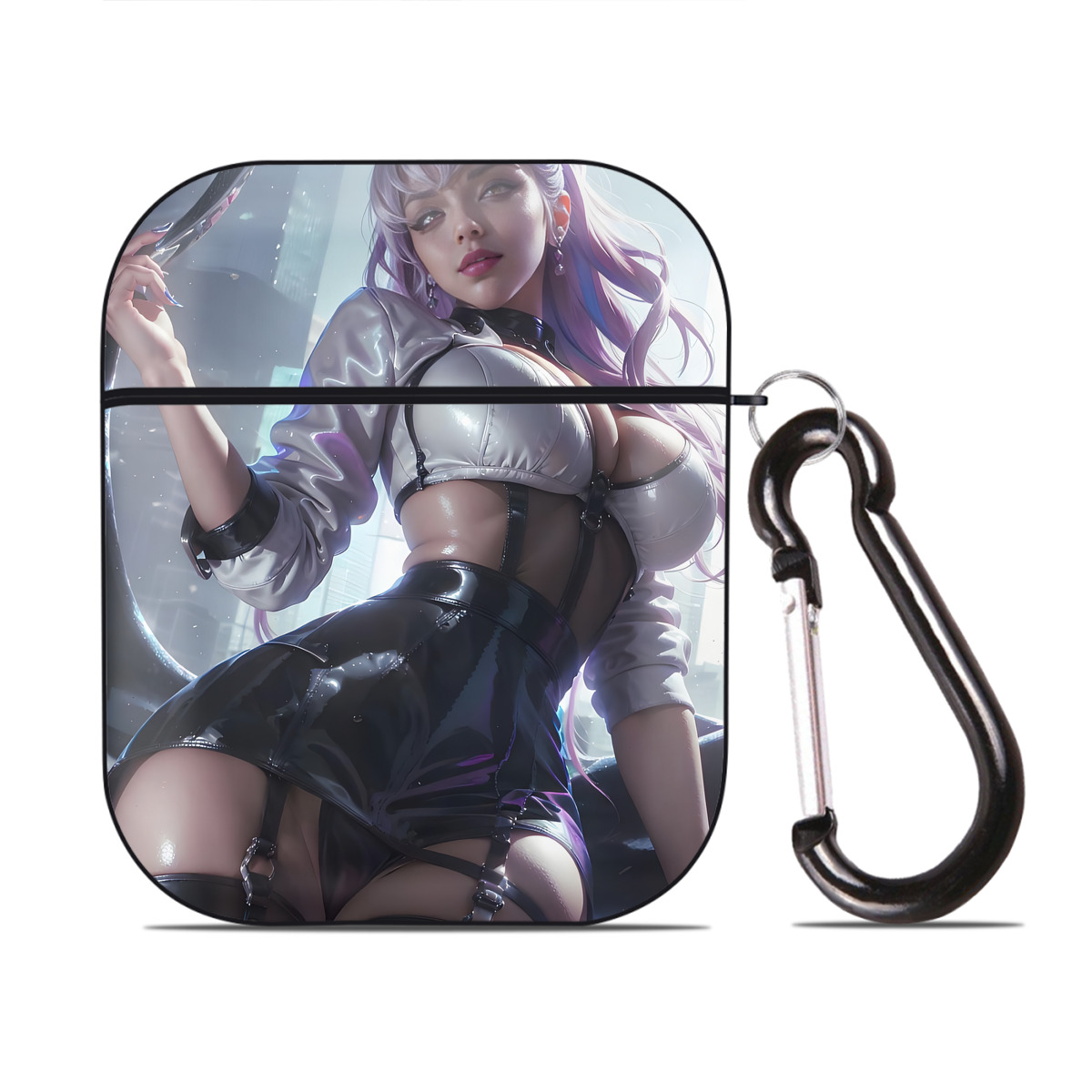 （画像用） リーグ・オブ・レジェンド League of Legends LOL AirPods 第2世代保護ケース ハードシェル ブラック 耐衝撃・防指紋・カラビナ付き