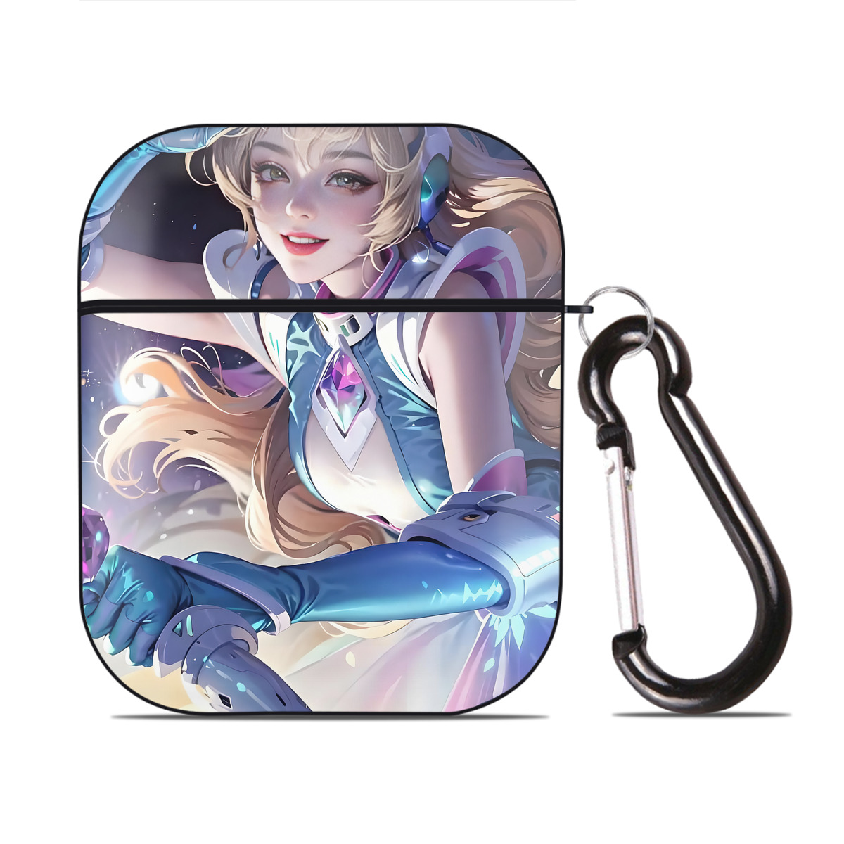 （画像用） リーグ・オブ・レジェンド League of Legends LOL AirPods 第2世代保護ケース ハードシェル ブラック 耐衝撃・防指紋・カラビナ付き