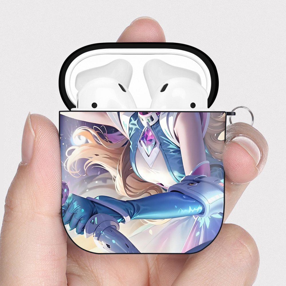 （画像用） リーグ・オブ・レジェンド League of Legends LOL AirPods 第2世代保護ケース ハードシェル ブラック 耐衝撃・防指紋・カラビナ付き