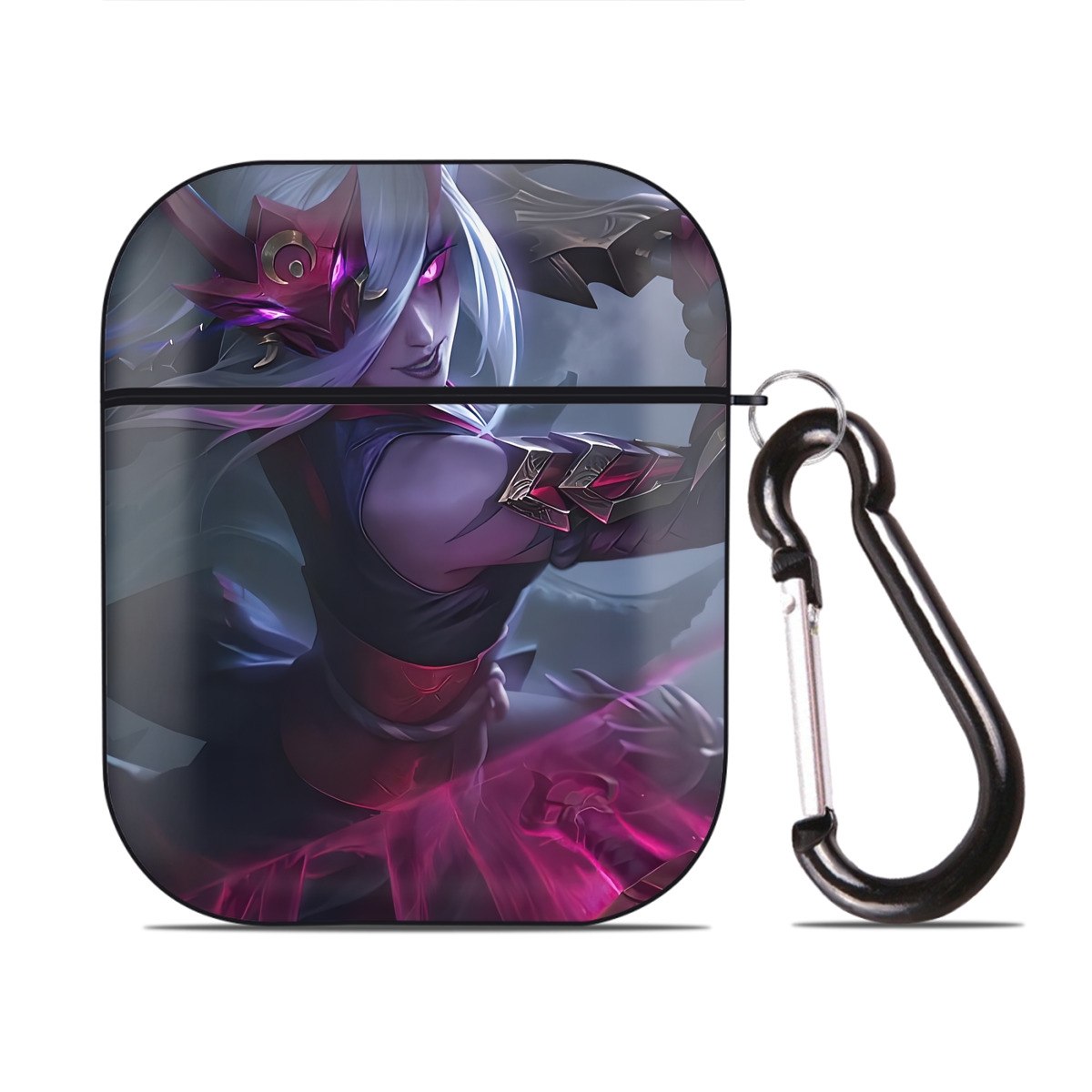 （画像用） リーグ・オブ・レジェンド League of Legends LOL AirPods 第2世代保護ケース ハードシェル ブラック 耐衝撃・防指紋・カラビナ付き