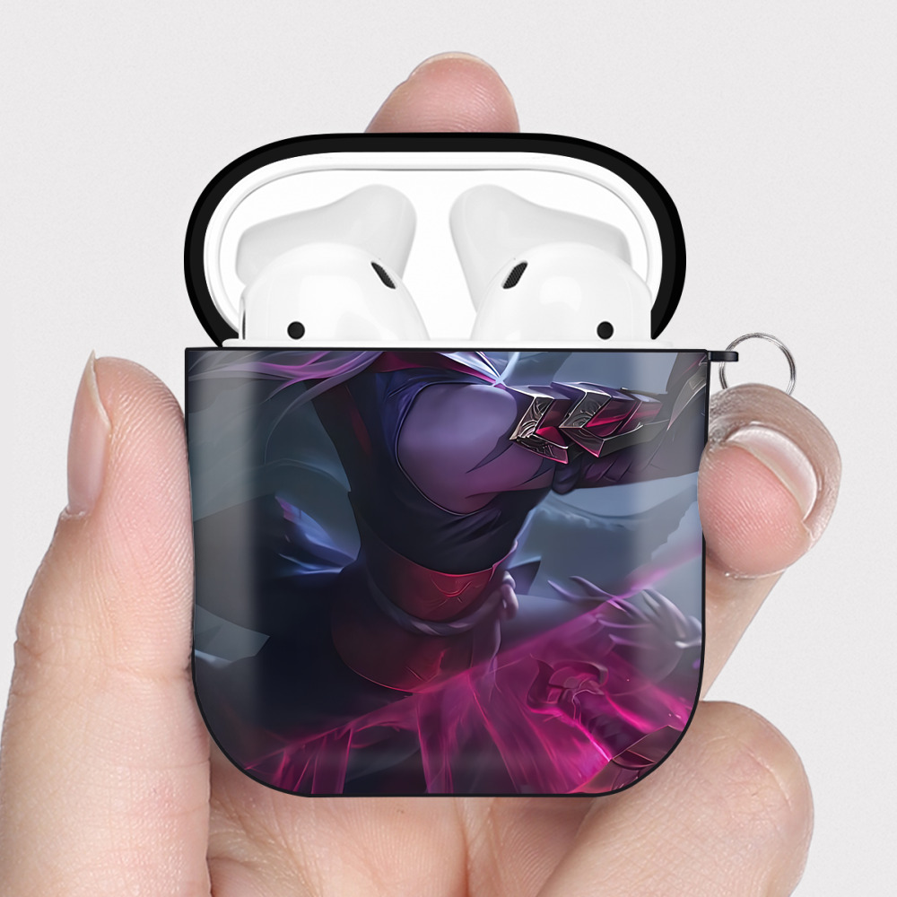 （画像用） リーグ・オブ・レジェンド League of Legends LOL AirPods 第2世代保護ケース ハードシェル ブラック 耐衝撃・防指紋・カラビナ付き