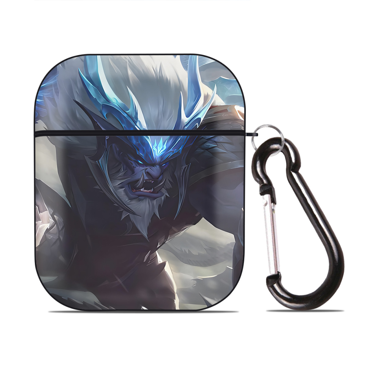 （画像用） リーグ・オブ・レジェンド League of Legends LOL AirPods 第2世代保護ケース ハードシェル ブラック 耐衝撃・防指紋・カラビナ付き