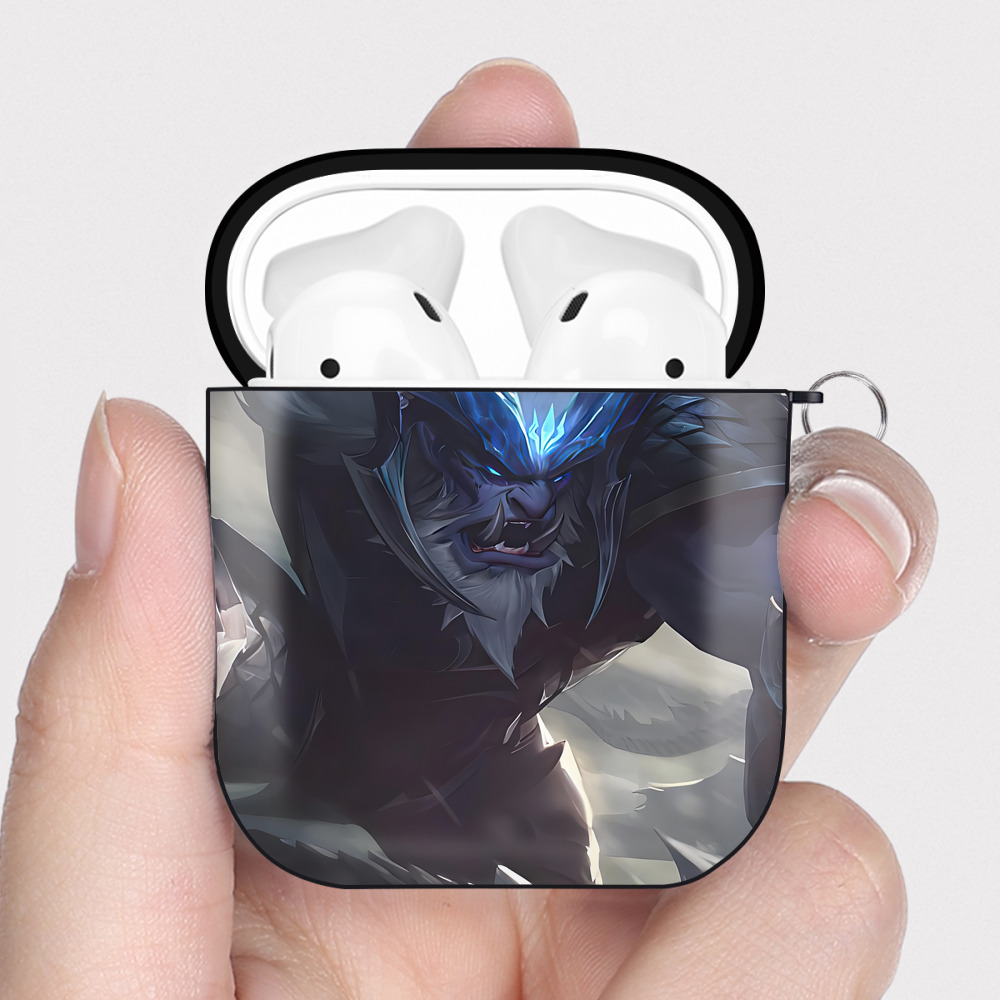（画像用） リーグ・オブ・レジェンド League of Legends LOL AirPods 第2世代保護ケース ハードシェル ブラック 耐衝撃・防指紋・カラビナ付き