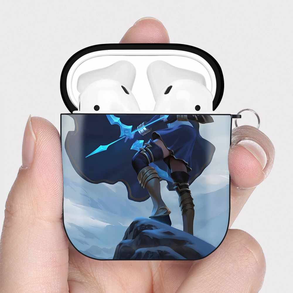 （画像用） リーグ・オブ・レジェンド League of Legends LOL AirPods 第2世代保護ケース ハードシェル ブラック 耐衝撃・防指紋・カラビナ付き