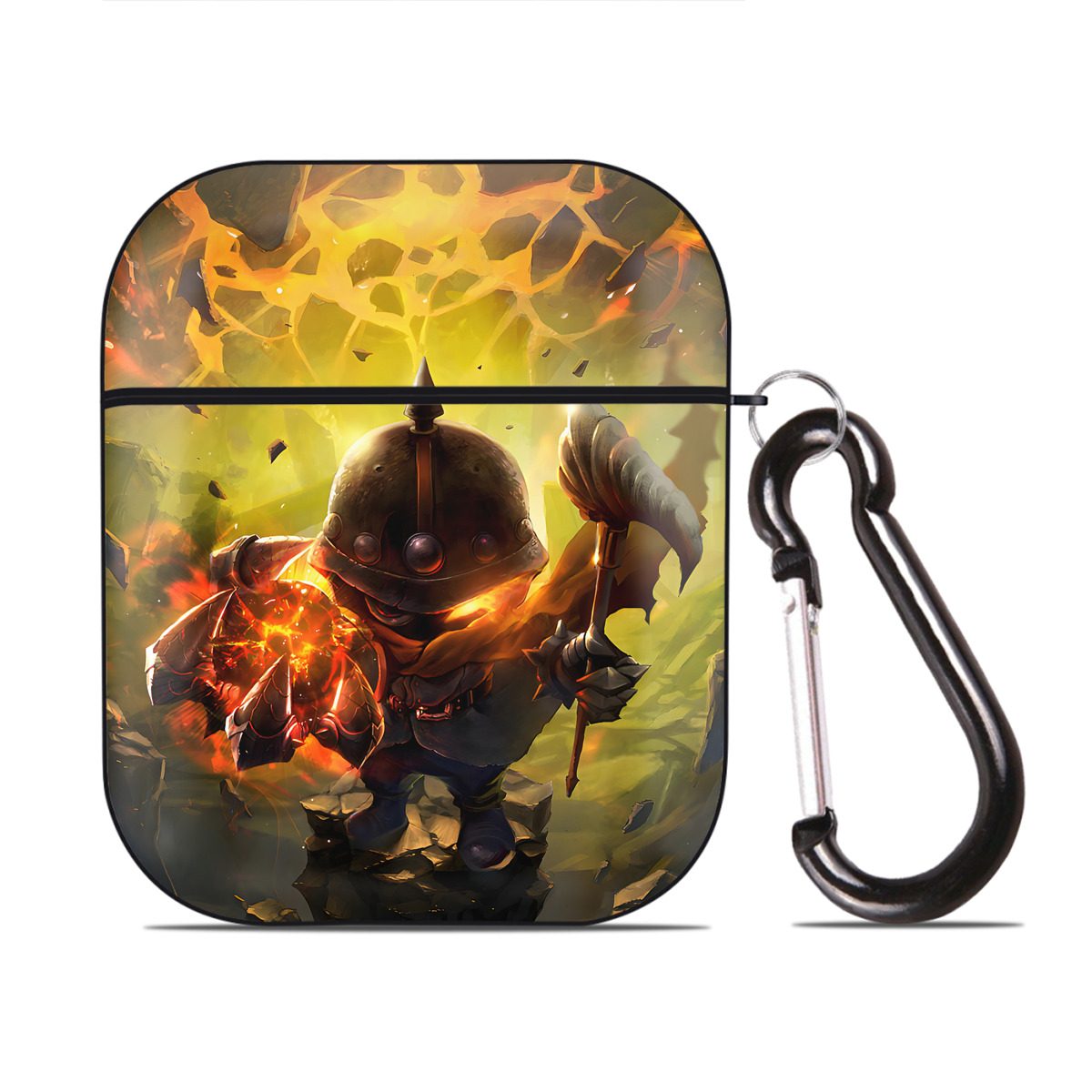 （画像用） リーグ・オブ・レジェンド League of Legends LOL AirPods 第2世代保護ケース ハードシェル ブラック 耐衝撃・防指紋・カラビナ付き