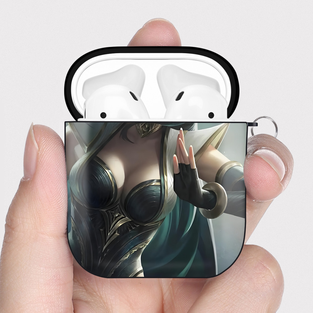 （画像用） リーグ・オブ・レジェンド League of Legends LOL AirPods 第2世代保護ケース ハードシェル ブラック 耐衝撃・防指紋・カラビナ付き
