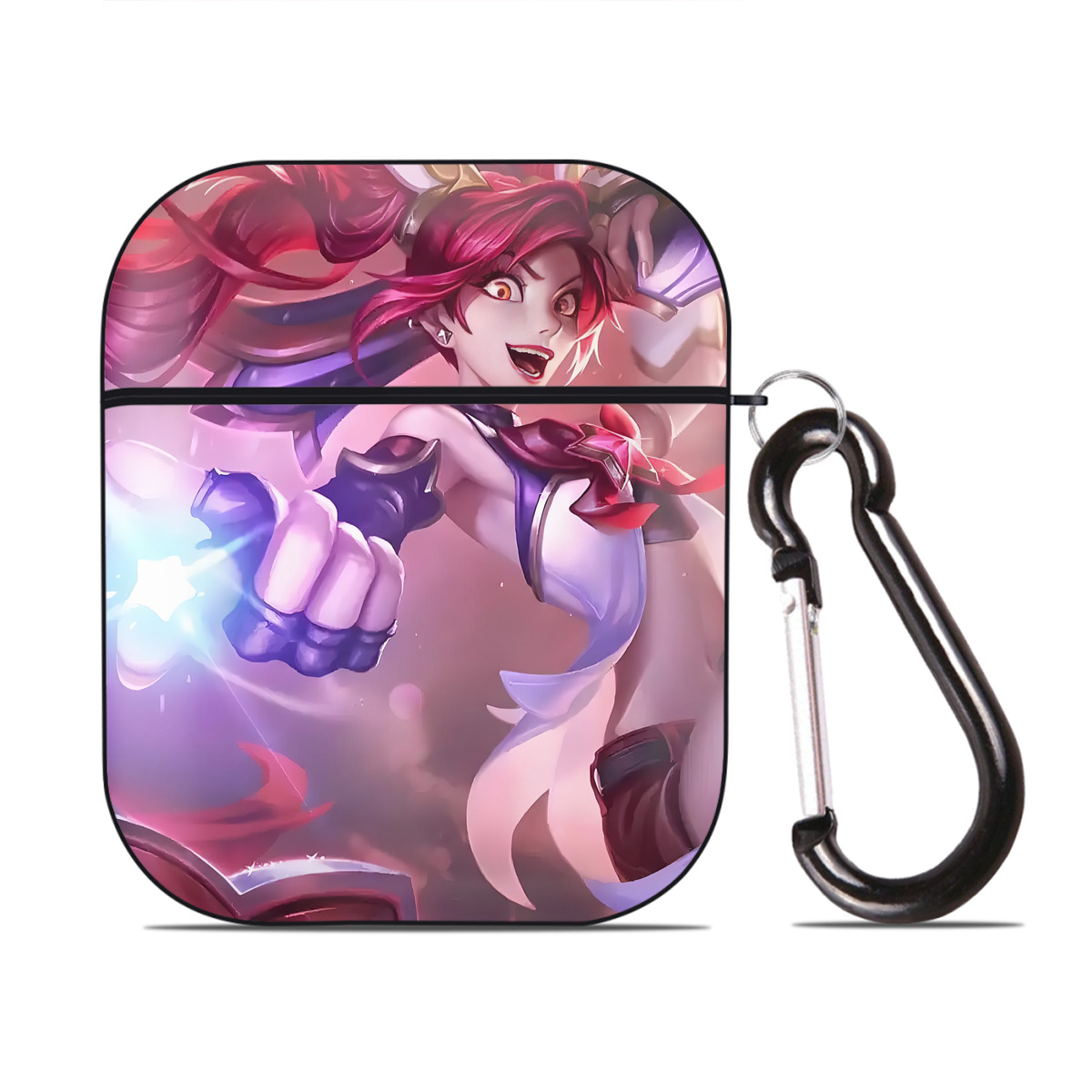 （画像用） リーグ・オブ・レジェンド League of Legends LOL AirPods 第2世代保護ケース ハードシェル ブラック 耐衝撃・防指紋・カラビナ付き