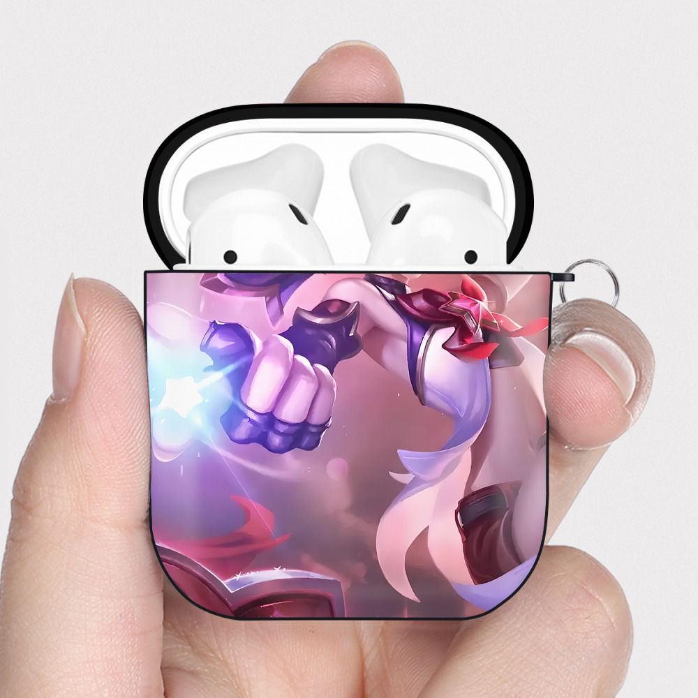 （画像用） リーグ・オブ・レジェンド League of Legends LOL AirPods 第2世代保護ケース ハードシェル ブラック 耐衝撃・防指紋・カラビナ付き