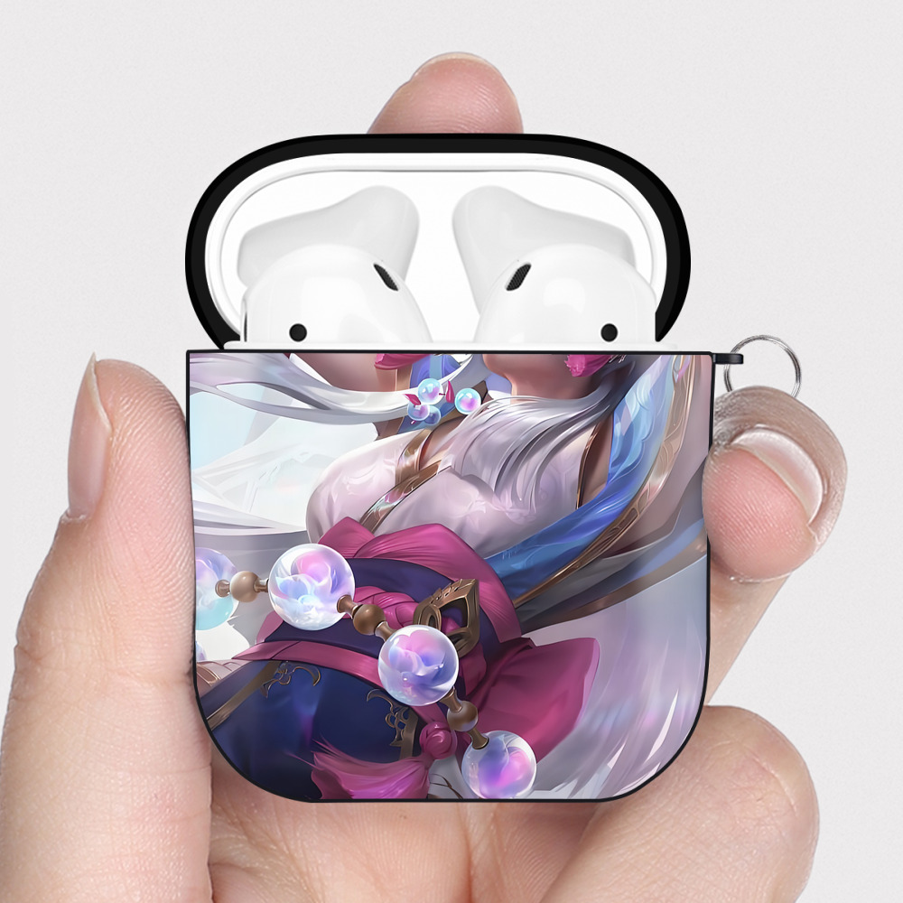 （画像用） リーグ・オブ・レジェンド League of Legends LOL AirPods 第2世代保護ケース ハードシェル ブラック 耐衝撃・防指紋・カラビナ付き