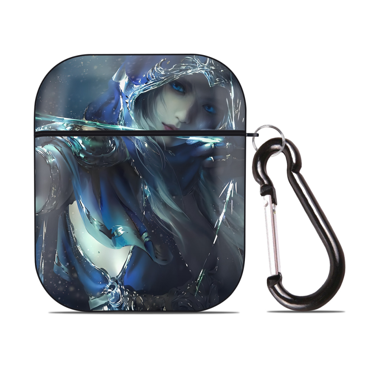 （画像用） リーグ・オブ・レジェンド League of Legends LOL AirPods 第2世代保護ケース ハードシェル ブラック 耐衝撃・防指紋・カラビナ付き