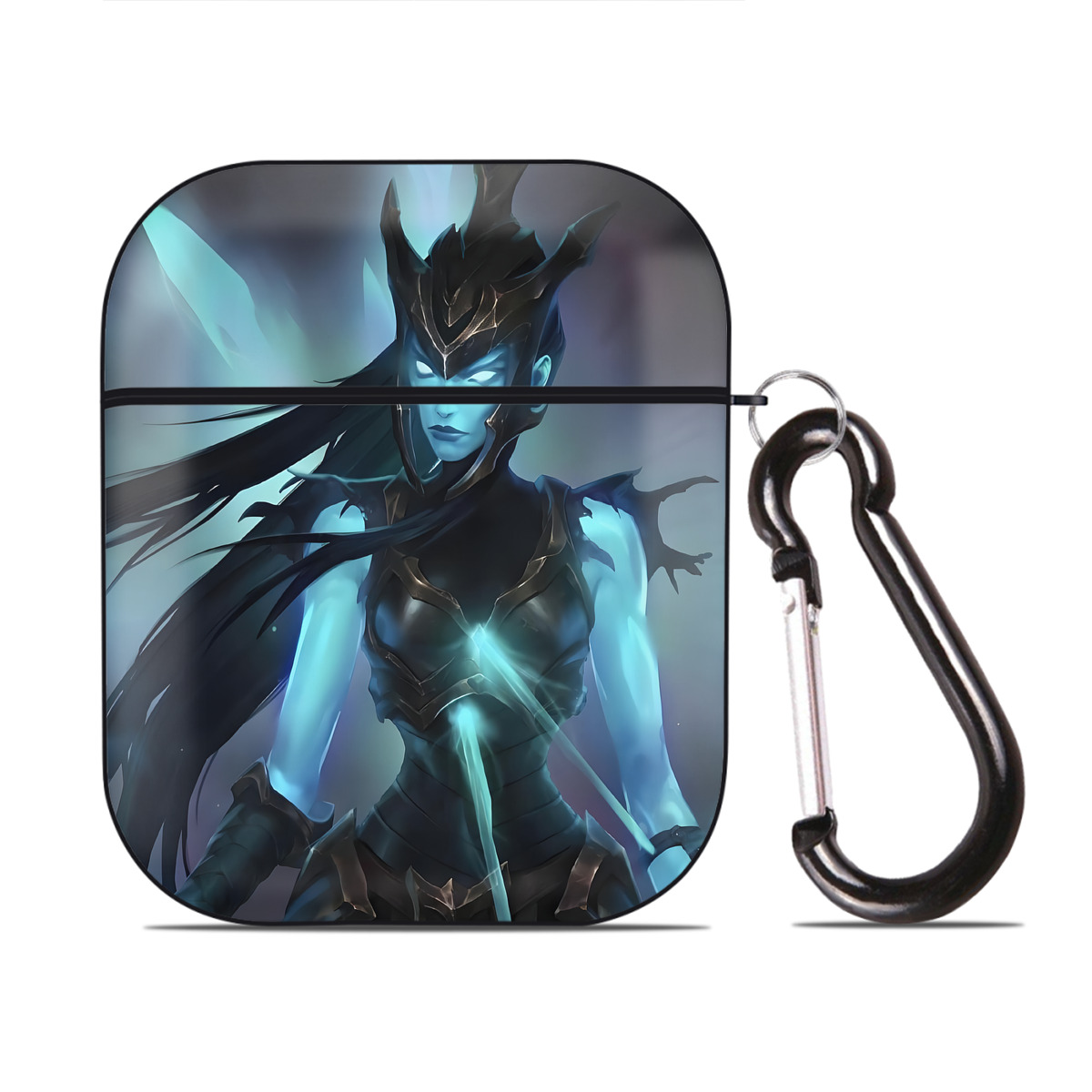 （画像用） リーグ・オブ・レジェンド League of Legends LOL AirPods 第2世代保護ケース ハードシェル ブラック 耐衝撃・防指紋・カラビナ付き