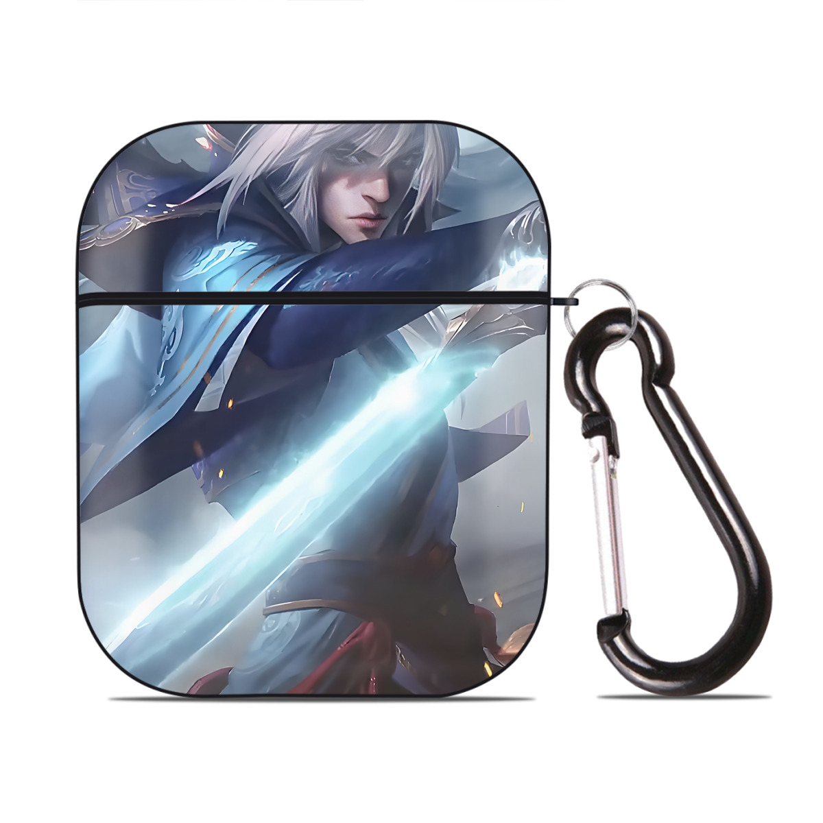 （画像用） リーグ・オブ・レジェンド League of Legends LOL AirPods 第2世代保護ケース ハードシェル ブラック 耐衝撃・防指紋・カラビナ付き