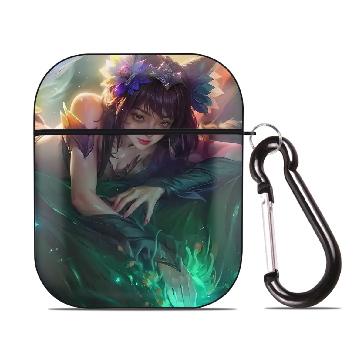 （画像用） リーグ・オブ・レジェンド League of Legends LOL AirPods 第2世代保護ケース ハードシェル ブラック 耐衝撃・防指紋・カラビナ付き