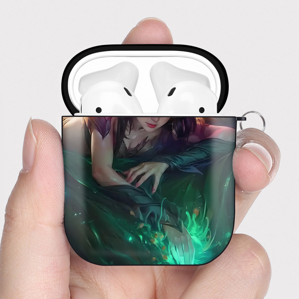 （画像用） リーグ・オブ・レジェンド League of Legends LOL AirPods 第2世代保護ケース ハードシェル ブラック 耐衝撃・防指紋・カラビナ付き