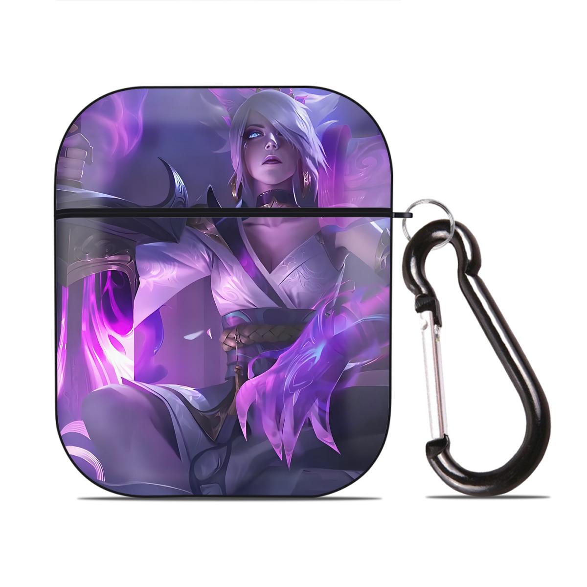 （画像用） リーグ・オブ・レジェンド League of Legends LOL AirPods 第2世代保護ケース ハードシェル ブラック 耐衝撃・防指紋・カラビナ付き