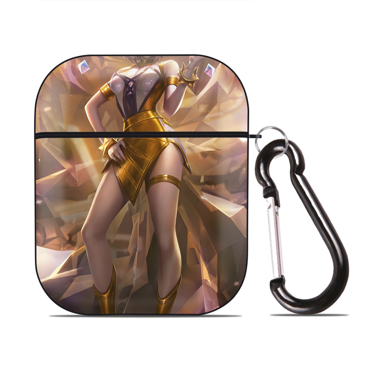 （画像用） リーグ・オブ・レジェンド League of Legends LOL AirPods 第2世代保護ケース ハードシェル ブラック 耐衝撃・防指紋・カラビナ付き