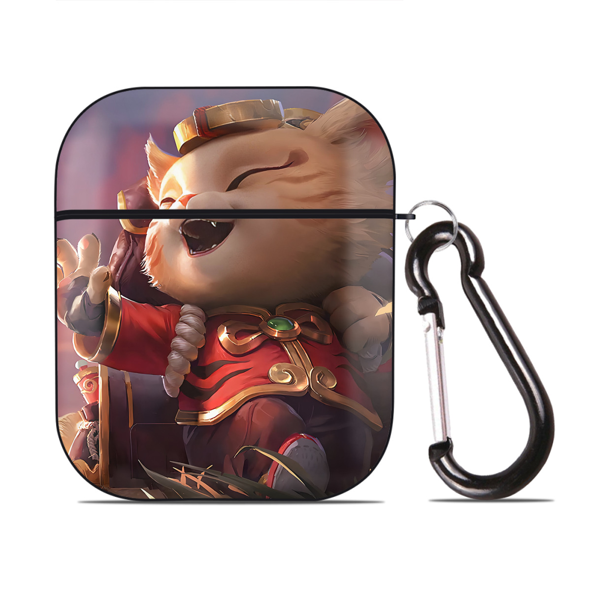 （画像用） リーグ・オブ・レジェンド League of Legends LOL AirPods 第2世代保護ケース ハードシェル ブラック 耐衝撃・防指紋・カラビナ付き