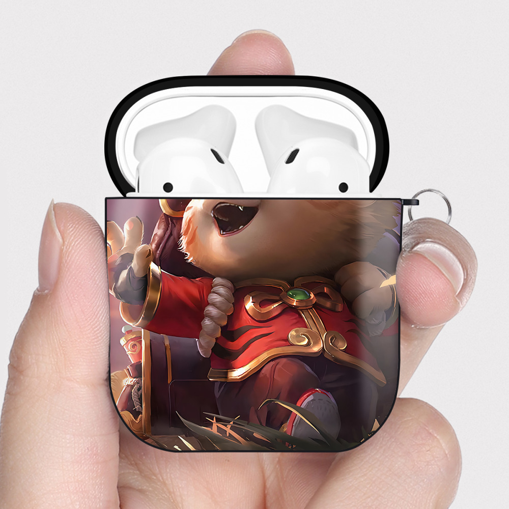 （画像用） リーグ・オブ・レジェンド League of Legends LOL AirPods 第2世代保護ケース ハードシェル ブラック 耐衝撃・防指紋・カラビナ付き