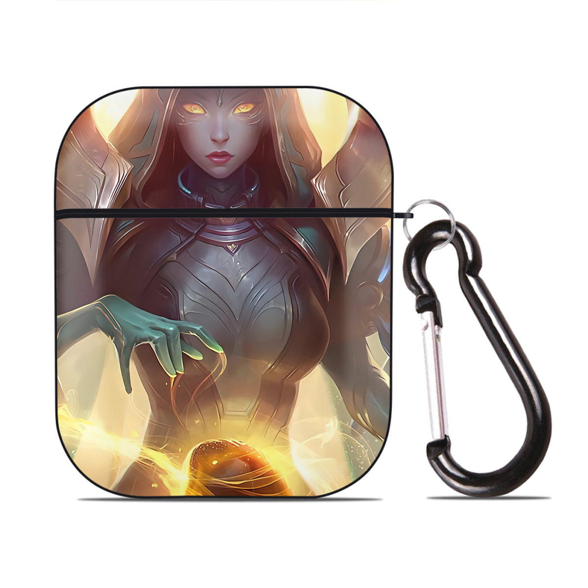 （画像用） リーグ・オブ・レジェンド League of Legends LOL AirPods 第2世代保護ケース ハードシェル ブラック 耐衝撃・防指紋・カラビナ付き