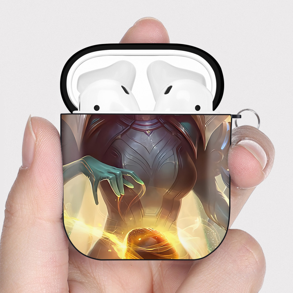 （画像用） リーグ・オブ・レジェンド League of Legends LOL AirPods 第2世代保護ケース ハードシェル ブラック 耐衝撃・防指紋・カラビナ付き