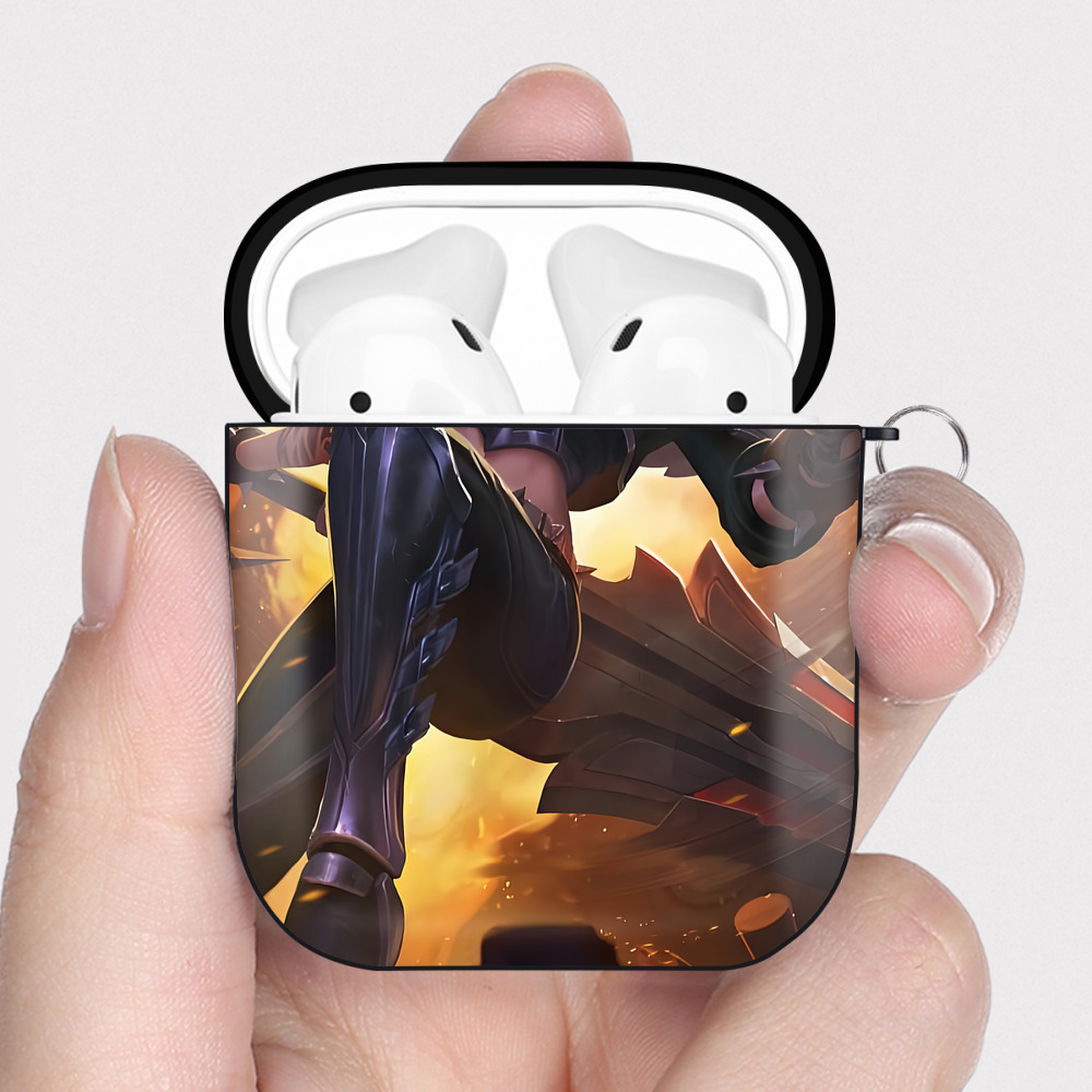 （画像用） リーグ・オブ・レジェンド League of Legends LOL AirPods 第2世代保護ケース ハードシェル ブラック 耐衝撃・防指紋・カラビナ付き