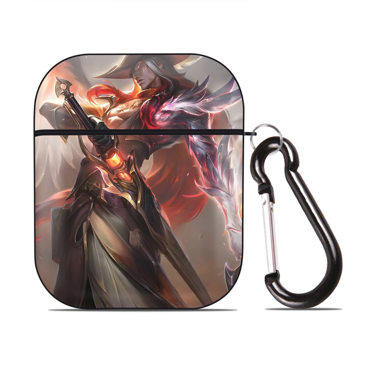 （画像用） リーグ・オブ・レジェンド League of Legends LOL AirPods 第2世代保護ケース ハードシェル ブラック 耐衝撃・防指紋・カラビナ付き