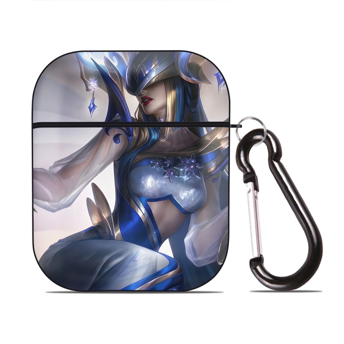 （画像用） リーグ・オブ・レジェンド League of Legends LOL AirPods 第2世代保護ケース ハードシェル ブラック 耐衝撃・防指紋・カラビナ付き