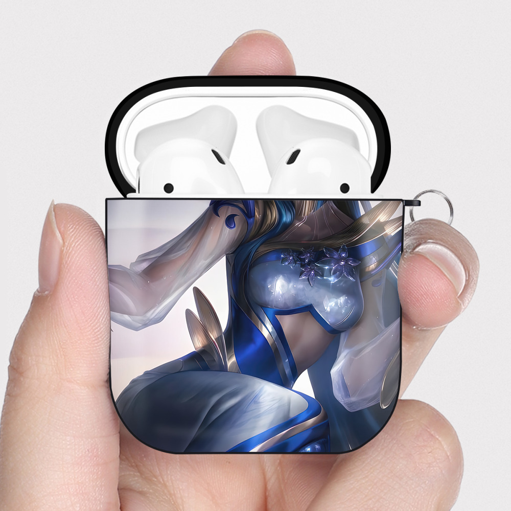 （画像用） リーグ・オブ・レジェンド League of Legends LOL AirPods 第2世代保護ケース ハードシェル ブラック 耐衝撃・防指紋・カラビナ付き