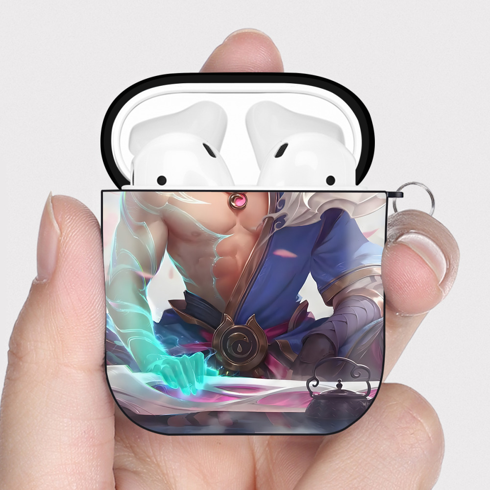 （画像用） リーグ・オブ・レジェンド League of Legends LOL AirPods 第2世代保護ケース ハードシェル ブラック 耐衝撃・防指紋・カラビナ付き