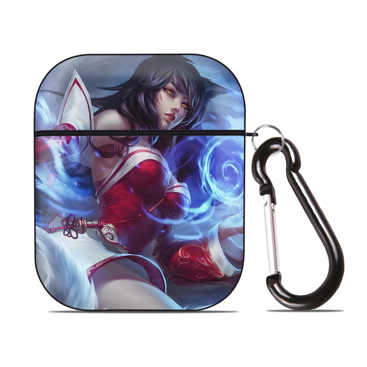 （画像用） リーグ・オブ・レジェンド League of Legends LOL AirPods 第2世代保護ケース ハードシェル ブラック 耐衝撃・防指紋・カラビナ付き
