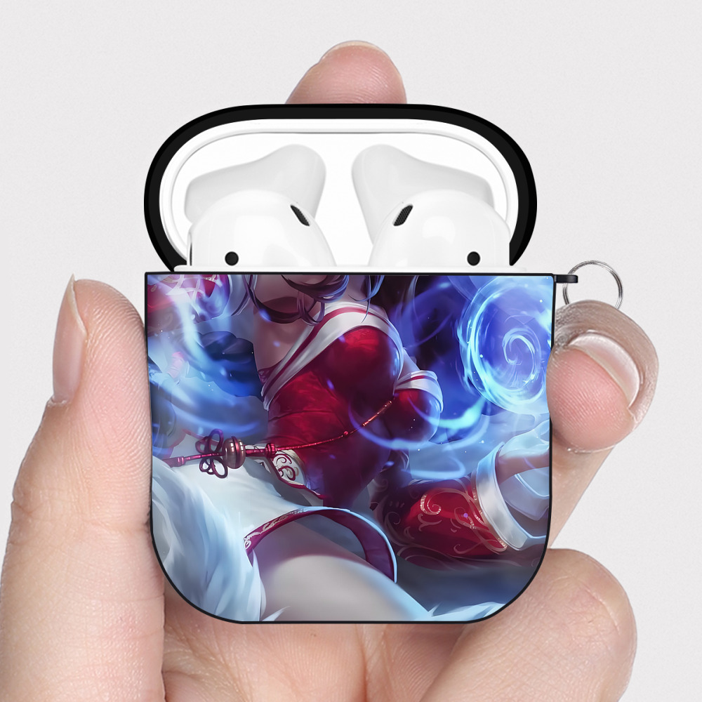 （画像用） リーグ・オブ・レジェンド League of Legends LOL AirPods 第2世代保護ケース ハードシェル ブラック 耐衝撃・防指紋・カラビナ付き