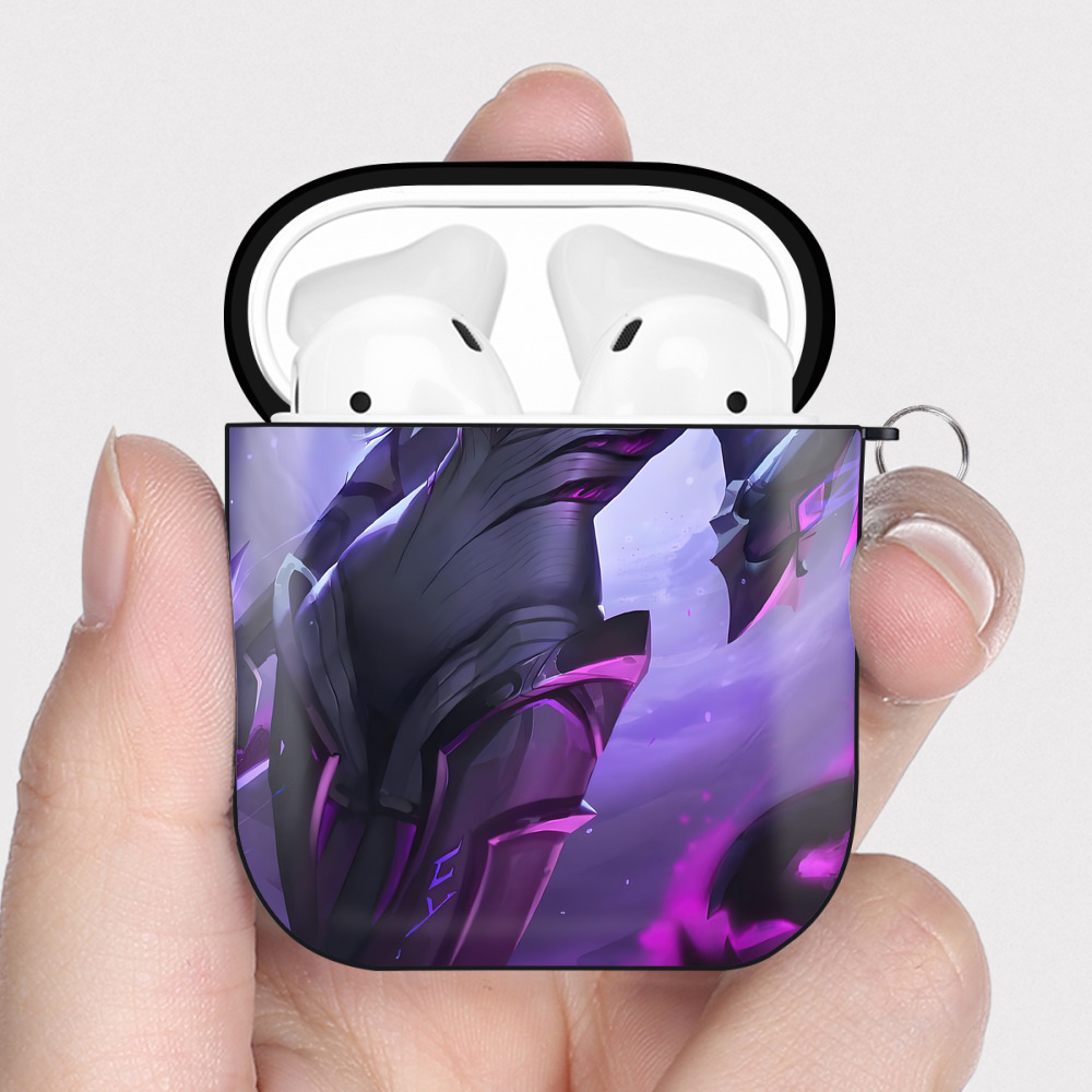（画像用） リーグ・オブ・レジェンド League of Legends LOL AirPods 第2世代保護ケース ハードシェル ブラック 耐衝撃・防指紋・カラビナ付き