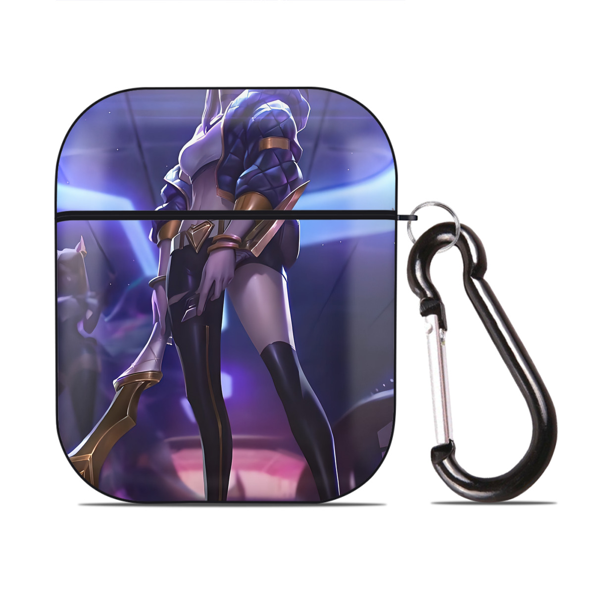 （画像用） リーグ・オブ・レジェンド League of Legends LOL AirPods 第2世代保護ケース ハードシェル ブラック 耐衝撃・防指紋・カラビナ付き