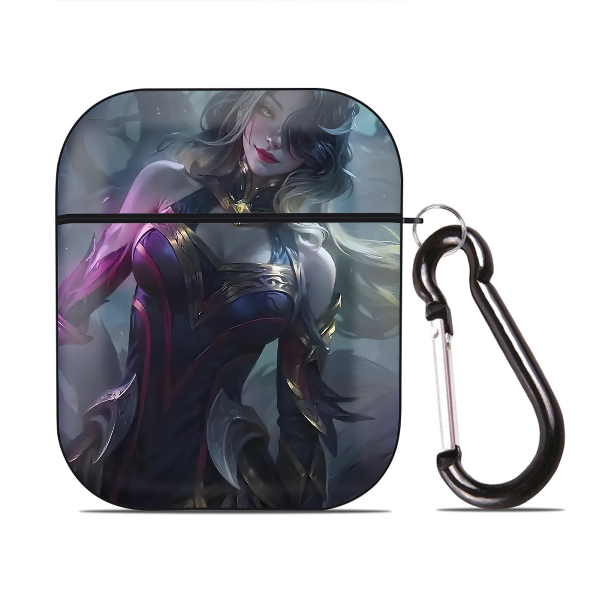 （画像用） リーグ・オブ・レジェンド League of Legends LOL AirPods 第2世代保護ケース ハードシェル ブラック 耐衝撃・防指紋・カラビナ付き