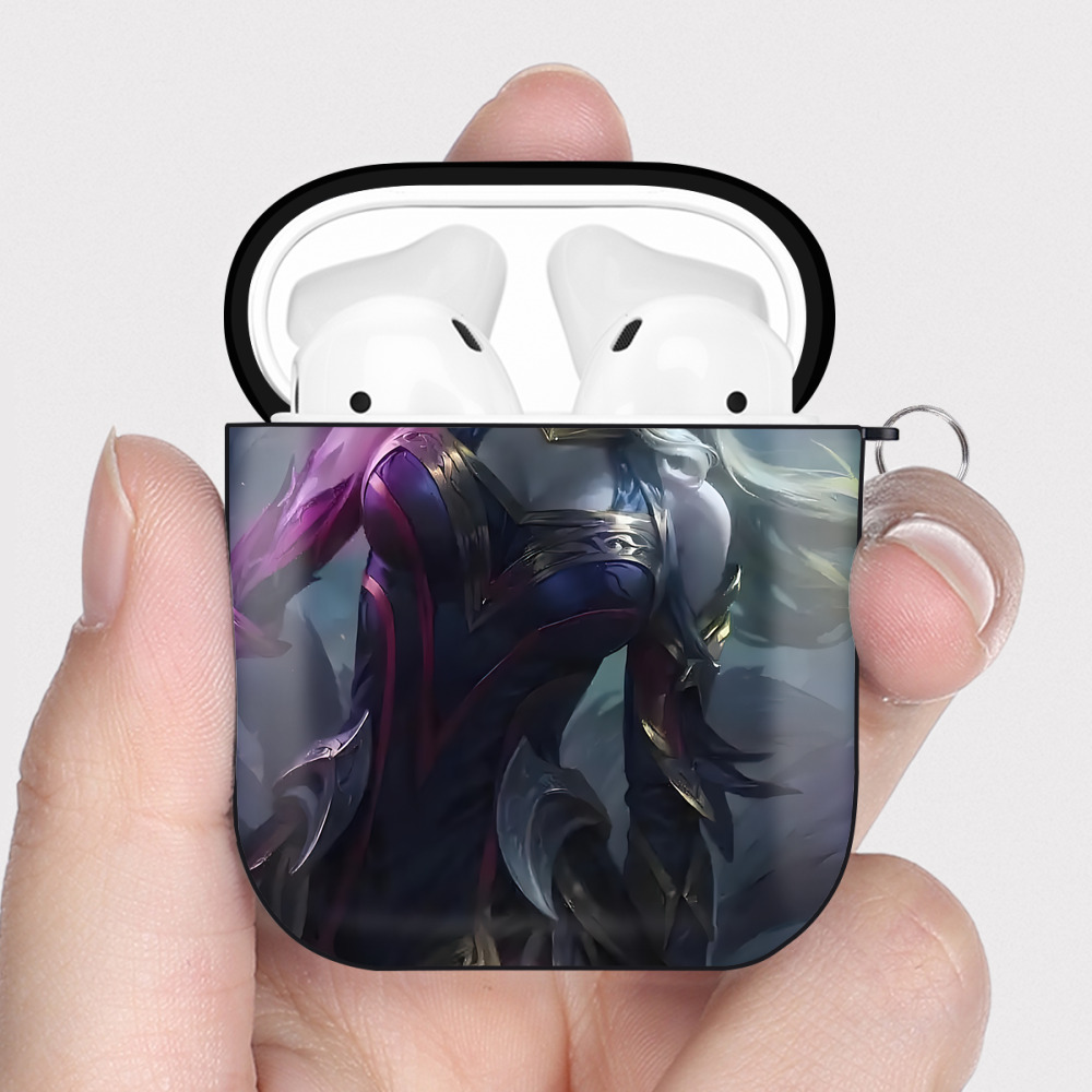 （画像用） リーグ・オブ・レジェンド League of Legends LOL AirPods 第2世代保護ケース ハードシェル ブラック 耐衝撃・防指紋・カラビナ付き