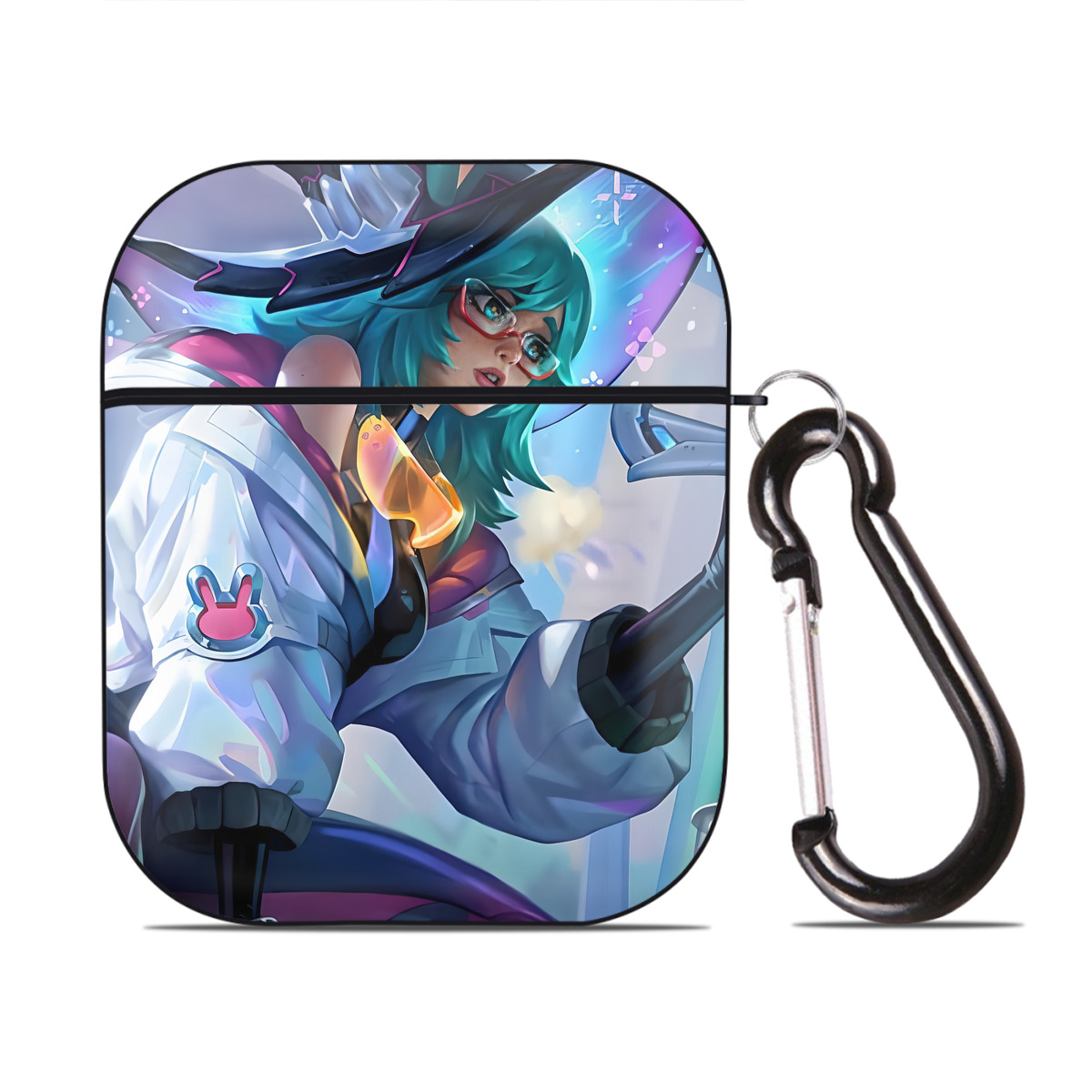 （画像用） リーグ・オブ・レジェンド League of Legends LOL AirPods 第2世代保護ケース ハードシェル ブラック 耐衝撃・防指紋・カラビナ付き