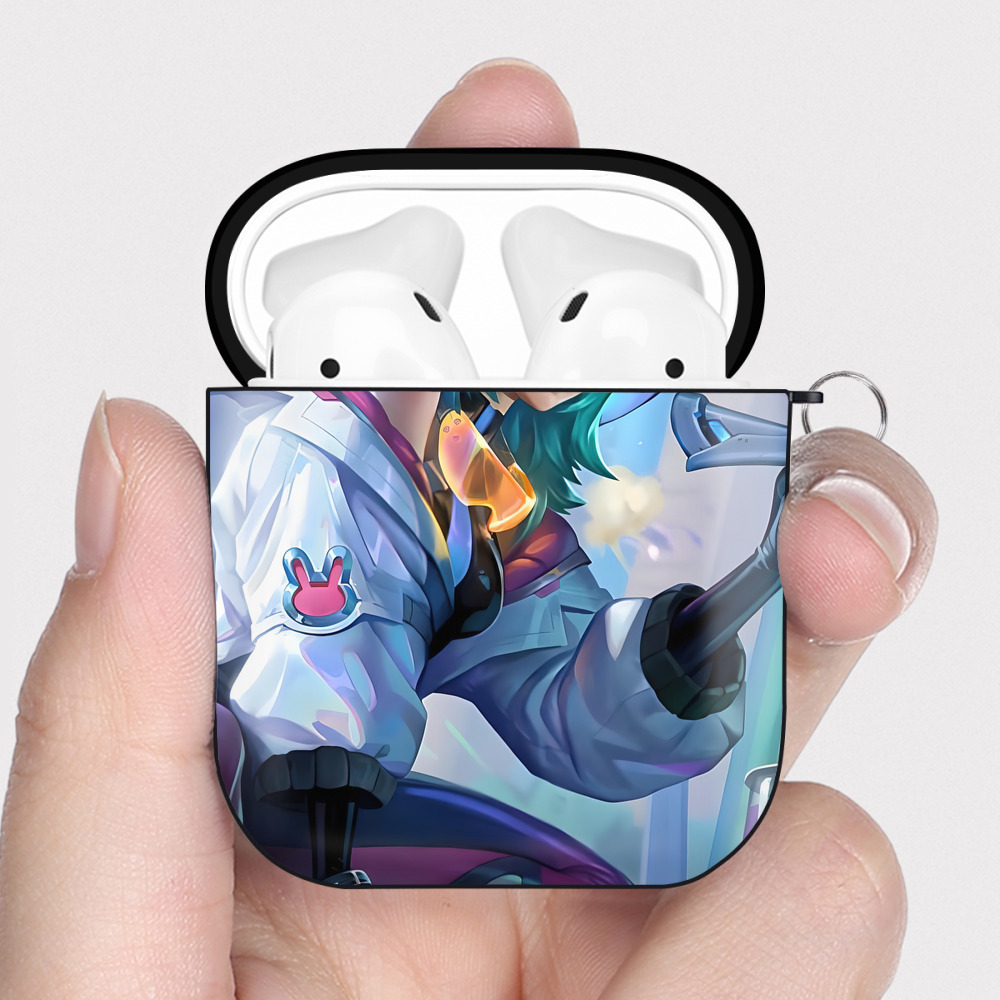 （画像用） リーグ・オブ・レジェンド League of Legends LOL AirPods 第2世代保護ケース ハードシェル ブラック 耐衝撃・防指紋・カラビナ付き