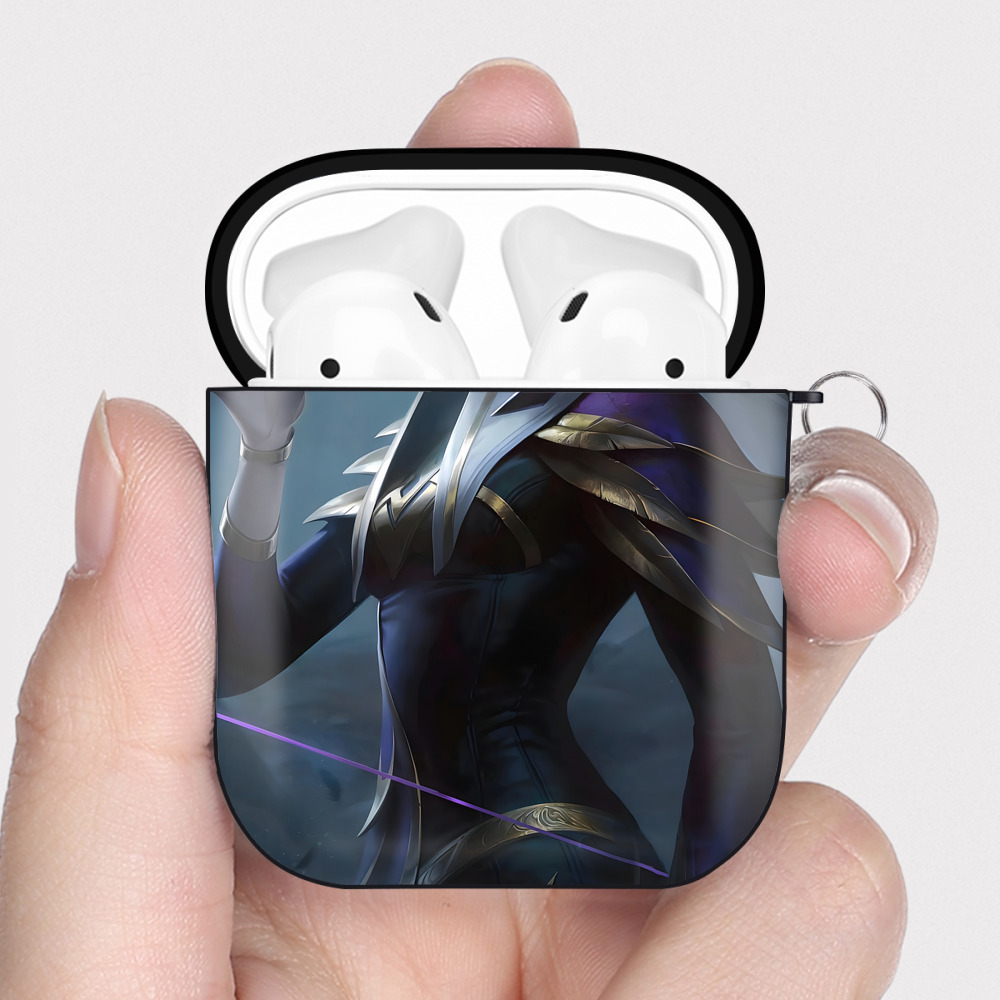 （画像用） リーグ・オブ・レジェンド League of Legends LOL AirPods 第2世代保護ケース ハードシェル ブラック 耐衝撃・防指紋・カラビナ付き