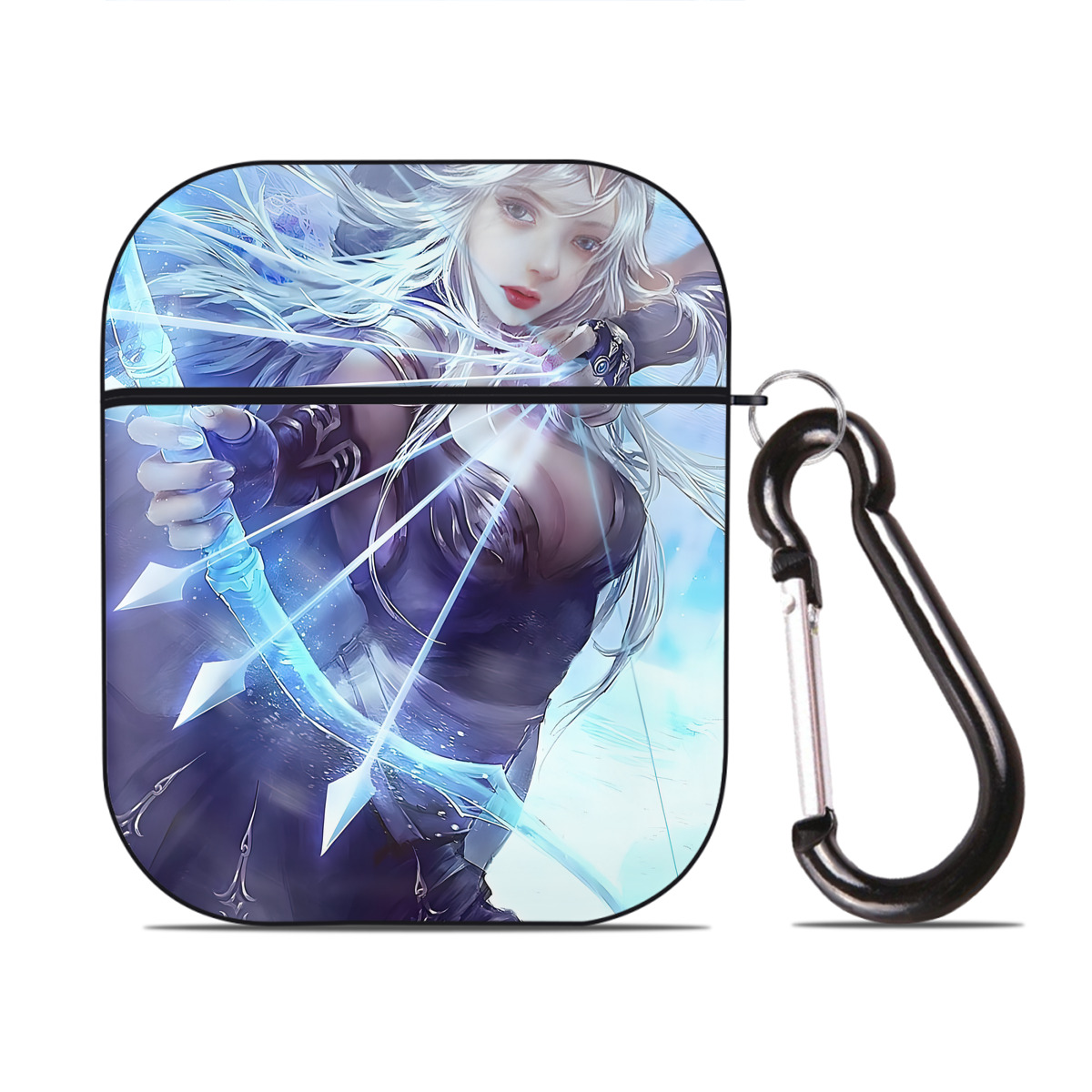（画像用） リーグ・オブ・レジェンド League of Legends LOL AirPods 第2世代保護ケース ハードシェル ブラック 耐衝撃・防指紋・カラビナ付き